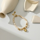 Baroque 14K goldplated smooth heart charm braceletpicture11