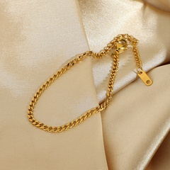 classic gold curb chain 18K gold-plated stainless steel bracelet