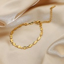 Fashion Handmade Flower Oval Petal Chain Goldplated Stainless Steel Braceletpicture13