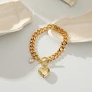 Fashion cuban heartshaped zircon chain goldplated braceletpicture13