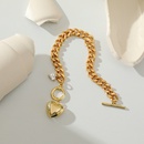 Fashion cuban heartshaped zircon chain goldplated braceletpicture15