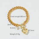 Fashion cuban heartshaped zircon chain goldplated braceletpicture16