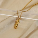 fashion human face pendant goldplated stainless steel necklacepicture22