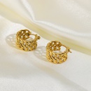 fashion goldplated stainless steel doublelayer twist earringspicture12