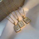Trendy Letter Rectangular Shell 18K Gold Stainless Steel Necklacepicture11