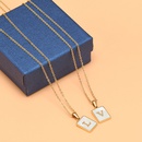 Trendy Letter Rectangular Shell 18K Gold Stainless Steel Necklacepicture12