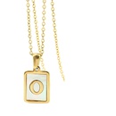 Trendy Letter Rectangular Shell 18K Gold Stainless Steel Necklacepicture14