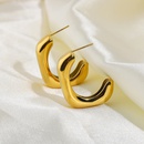 Fashion Square Gold Plated Stainless Steel Open Earringspicture10