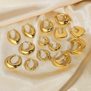 simple goldplated stainless steel hollow square oval earringspicture15
