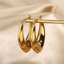 simple goldplated stainless steel hollow square oval earringspicture17
