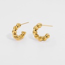 fashion goldplated stainless steel  twist spiral hoop earringspicture11