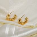 fashion goldplated stainless steel  twist spiral hoop earringspicture12