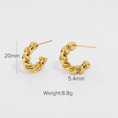 fashion goldplated stainless steel  twist spiral hoop earringspicture13