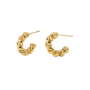 fashion goldplated stainless steel  twist spiral hoop earringspicture14