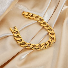 fashion large flat vacuum plating 18K gold bracelet