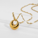 simple gold drop pendant 18K stainless steel necklacepicture11