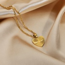 simple retro heartshaped pendant 18K gold stainless steel necklacepicture10