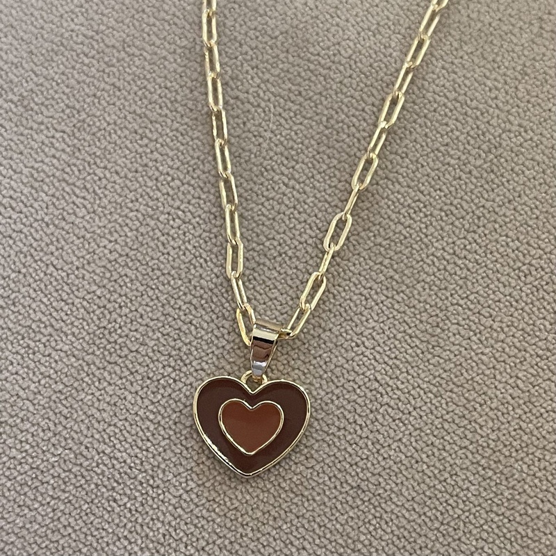 fashion double heart element pendant necklace