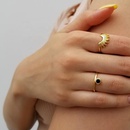 fashion goldplated stainless steel black agate ringpicture7
