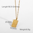 vintage bump pendant square goldplated stainless steel necklacepicture16
