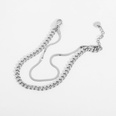 fashion doublelayer flat snake chain stainless steel braceletpicture17