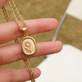 Fashion Oval Coin Rose Pendant 18K Gold Plated Stainless Steel Necklacepicture13