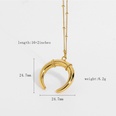 retro gold horn moon pendant stainless steel necklacepicture22