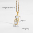elegant zircon rectangular pendant 18K goldplated stainless steel necklacepicture16