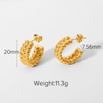 retro goldplated stainless steel double wheat Cshaped earringspicture12