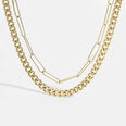 Cuban simple cross doublelayer 14K golden titanium steel necklacepicture21