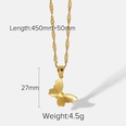 fashion round heartshaped butterfly 18K plated stainless steel necklacepicture18