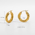 simple goldplated stainless steel hollow square oval earringspicture21