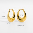 simple goldplated stainless steel hollow square oval earringspicture22