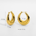 simple goldplated stainless steel hollow square oval earringspicture24