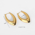 simple goldplated stainless steel hollow square oval earringspicture26