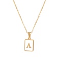 Trendy Letter Rectangular Shell 18K Gold Stainless Steel Necklacepicture15
