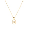 Trendy Letter Rectangular Shell 18K Gold Stainless Steel Necklacepicture18