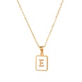 Trendy Letter Rectangular Shell 18K Gold Stainless Steel Necklacepicture19