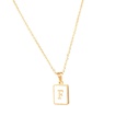 Trendy Letter Rectangular Shell 18K Gold Stainless Steel Necklacepicture20