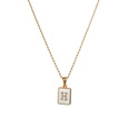 Trendy Letter Rectangular Shell 18K Gold Stainless Steel Necklacepicture22