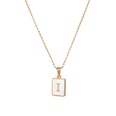 Trendy Letter Rectangular Shell 18K Gold Stainless Steel Necklacepicture23