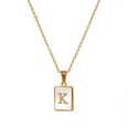 Trendy Letter Rectangular Shell 18K Gold Stainless Steel Necklacepicture25