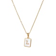 Trendy Letter Rectangular Shell 18K Gold Stainless Steel Necklacepicture26