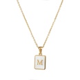 Trendy Letter Rectangular Shell 18K Gold Stainless Steel Necklacepicture27
