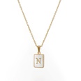 Trendy Letter Rectangular Shell 18K Gold Stainless Steel Necklacepicture28