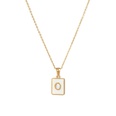 Trendy Letter Rectangular Shell 18K Gold Stainless Steel Necklacepicture29