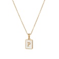 Trendy Letter Rectangular Shell 18K Gold Stainless Steel Necklacepicture30