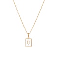 Trendy Letter Rectangular Shell 18K Gold Stainless Steel Necklacepicture35