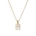 Trendy Letter Rectangular Shell 18K Gold Stainless Steel Necklacepicture36
