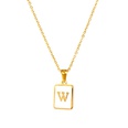 Trendy Letter Rectangular Shell 18K Gold Stainless Steel Necklacepicture37